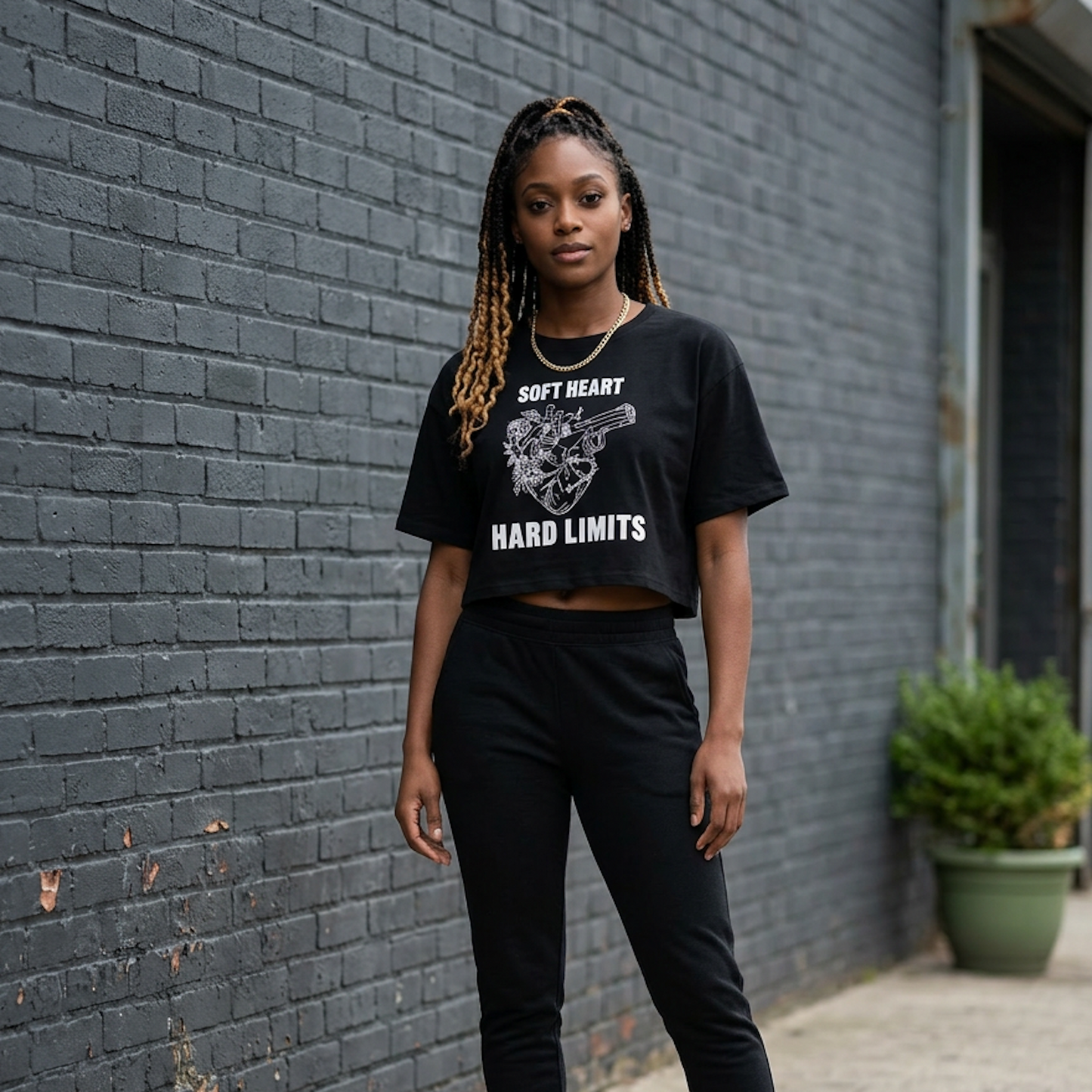 Soft Heart. Hard Limits. — Crop Tee
